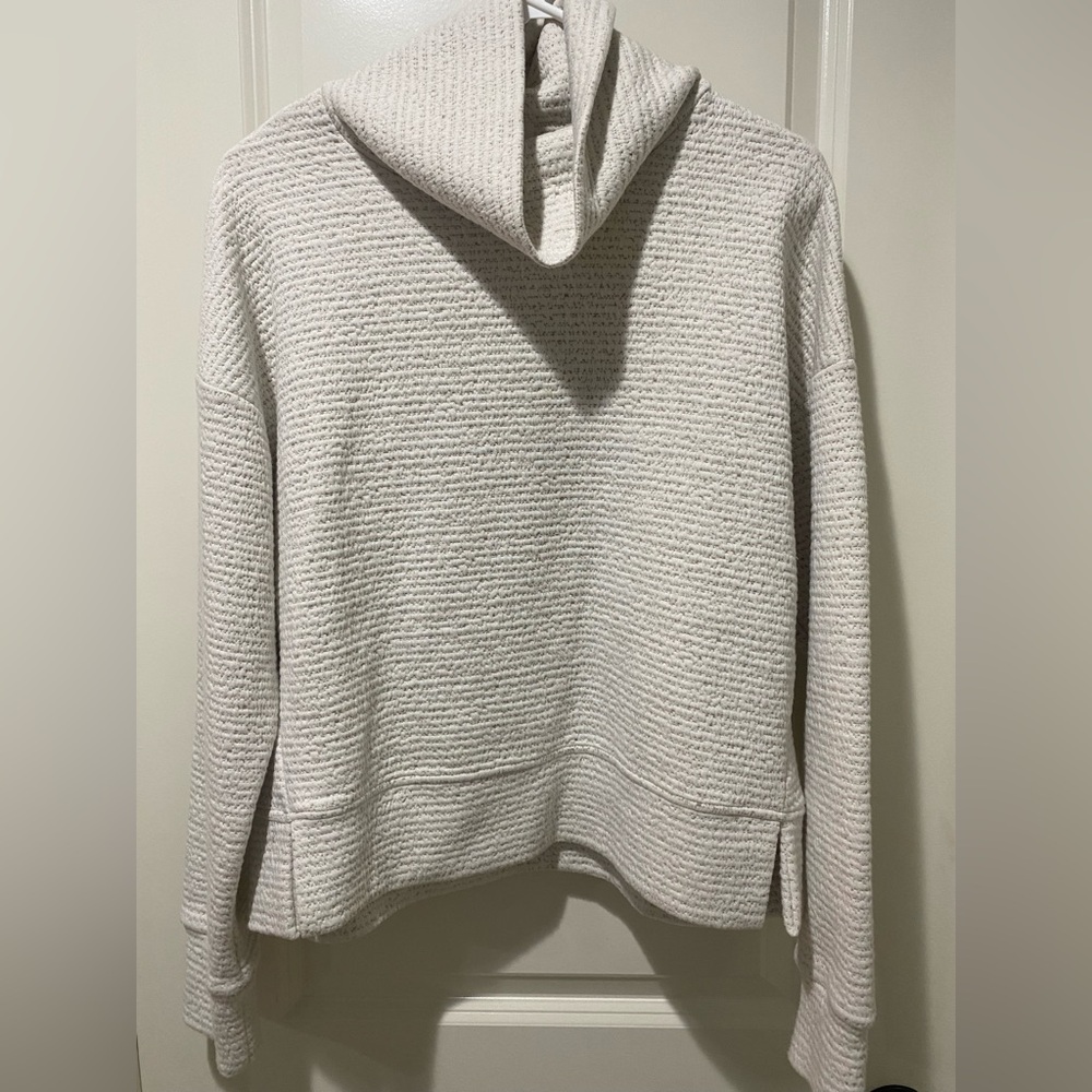 Calia Cream Ribbed Cowl Neck Sweater